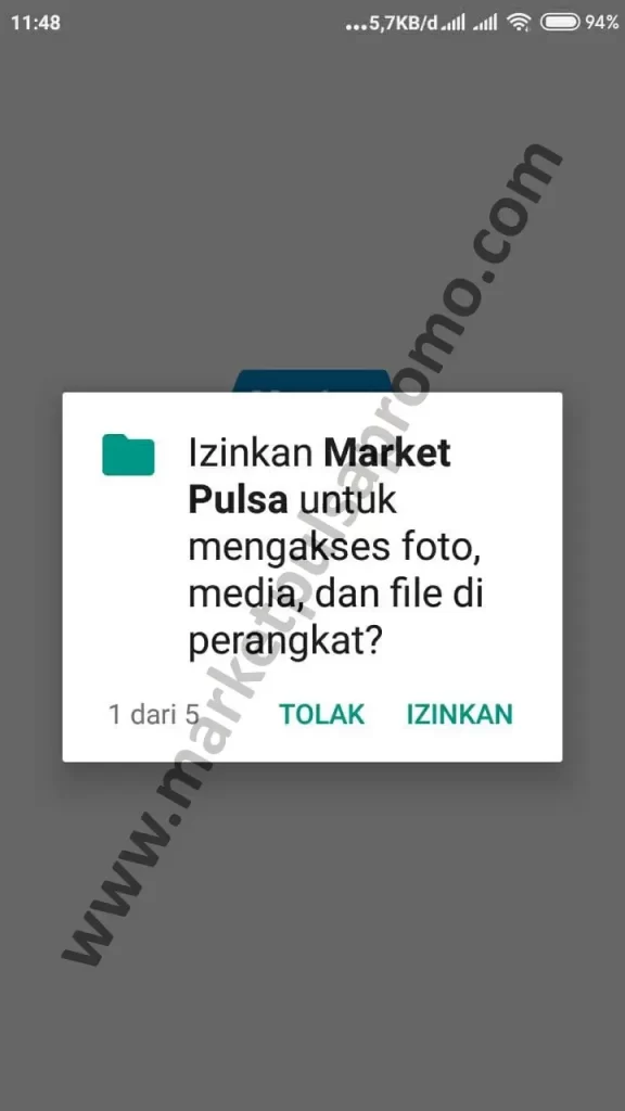 2. Izinkan aplikasi market pulsa