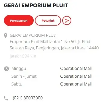 Alamat Gerai Indosat Emporium Pluit Jakarta Utara di Emporium Pluit Mall lantai 1 No.50, Jl. Pluit Selatan Raya, Penjaringan, Jakarta Utara 14440