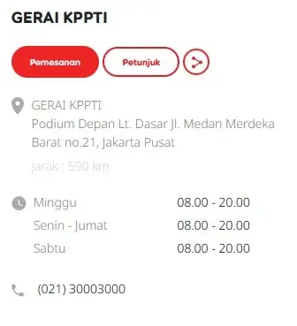 Alamat Gerai Indosat KPPTI Jakarta Pusat di Podium Depan Lt. Dasar Jl. Medan Merdeka Barat no.21, Jakarta Pusat