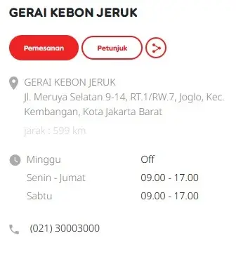 Alamat Gerai Indosat Kebon Jeruk Jakarta Barat