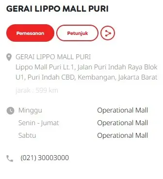 Alamat Gerai Indosat Lippo Mall Puri Jakarta Barat di Lippo Mall Puri Lt.1, Jalan Puri Indah Raya Blok U1, Puri Indah CBD, Kembangan, Jakarta Barat
