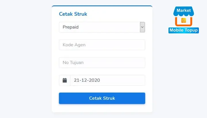 cetak struk market pulsa