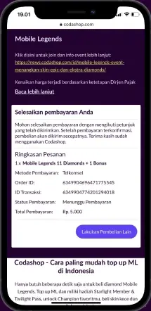 harga top up ml codashop. Ringkasan - 14